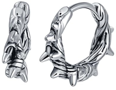 Yumilok Vintage Spitze Reben Creolen Ohrringe Ohrstecker Edelstahl Unisex Ohrstecker Herren Damen Ohrringe Huggie Earrings Ohringestecher Knorpel Piercing