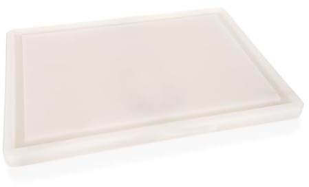 Lot de 5 planches à découper en polyéthylène avec rainure à jus Blanc 40 x 25 x 2 cm