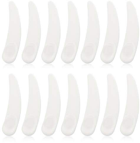 Molain Espátula Cosmética, 100 Unidades Mascarilla Espátula Maquillaje Espátula Curva Espátula de Plástico Reutilizable Espátula Cosmética Mini Maquillaje Cuchara Cosmética para Mascarilla Gel de