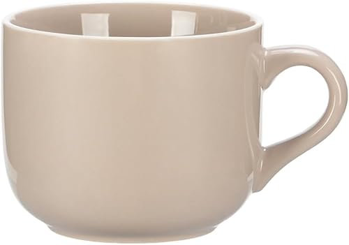 Tazza da tè, da 650 ml, XXL, in ceramica, con manico, grande, per caffè, cereali, zuppe, in porcellana, con manico (cachi)