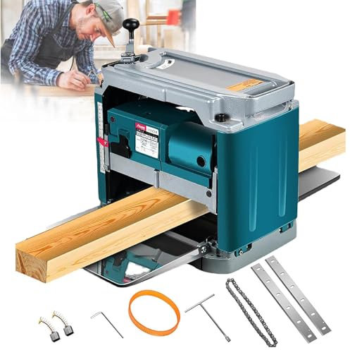Cepilladoras Eléctricas de Sobremesa, Cepilladora Eléctrica de 1850 W, 15 Amperios de Espesor de Mesa de Trabajo, Velocidad de Cepillado de 6 M/min para Cortar Madera, Carpintería y Bricolaje
