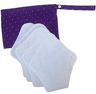 KOMBIUDA 18 X 18 Cm 5 Stück Waschbare Damenbinden Aus Bambusfasern Wiederverwendbar Für Menstruation Oder Wochenbett Inklusive Tasche