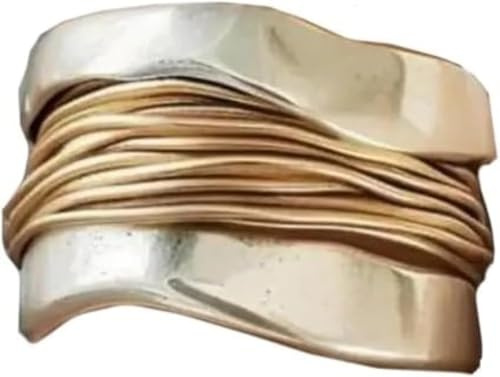 AngLink Silberner Drehring mit Goldfäden – Handgemachter Stressabbau-Ring für Damen & Herren, Minimalistisches Design, Meditationsring, Leicht & Elegant (10)