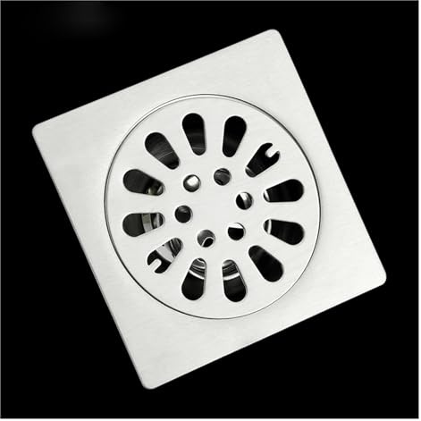 WEOKDFHA Sumidero Terraza Desagüe de Suelo Cuadrado de Acero Inoxidable de 4 Pulgadas desagües de baño desodorización desagüe de residuos de Ducha desagüe de un Solo propósito