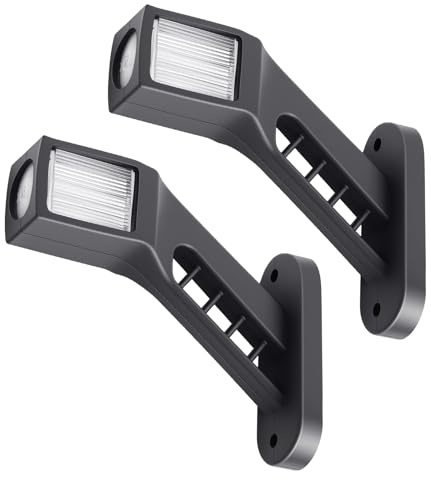 PROZOR 2X6LED Indicatore Ingombro 140mm 12/24V Luce Ingombro Camion Omologato E-Mark E9 Luci di Posizione Laterali Impermeabile IP65 Luci Posizione 3 Lati 3 Colori per Camion, Rimorchio, RV, Caravan