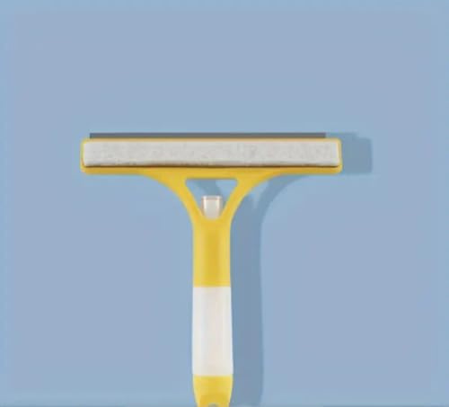 3-in-1 Glass Cleaning Spray Tool, Window Squeegee with Microfibre Pad, yellow