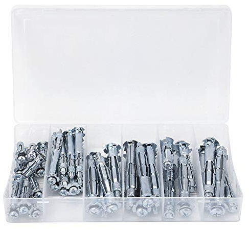 Haofy Kit de Vis à Boulon D'expansion, Outil Manuel combiné à Forte capacité de Charge pour L'industrie du Fer et du Zinc M4-M6 42 Pièces