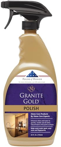 Granite Gold Polish Spray, Streak-Free Shine for Granite, Quartz, Marble, Travertine, Natural Stone Countertops, 24 Fl Oz (Pack of 1)