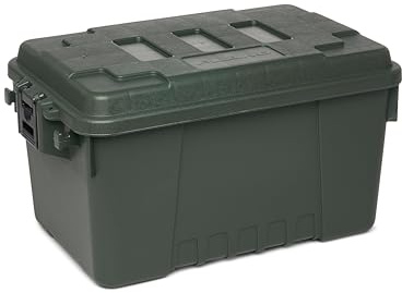 Plano Sportsman-Kofferraum, OD Green, klein, abschließbare Aufbewahrungsbox, von Fluggesellschaften zugelassener Sportlerkoffer, Jagdausrüstung und Munitionsbehälter, robuste Behälter für Camping, 56