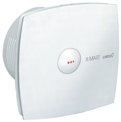 Cata X-Mart 10 Matic T Ventilador con Sistema de Extracción Perimetral Timer y Luz Piloto de Funcionamiento Ancho 15 cm Potencia 15W Color Blanco