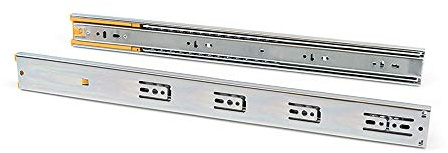 Emuca 3051405 Set Schubladenführungen, Vollauszug mit Rollen gedämpftes Scharnier 45mm x 500mm, Lot von 5