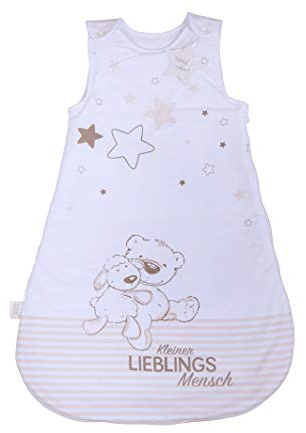 Herding Baby Best Baby-Schlafsack, Kleiner Lieblingsmensch Motiv, 90 cm, Seitlich umlaufender Reißverschluss und Druckknöpfe, Weiß
