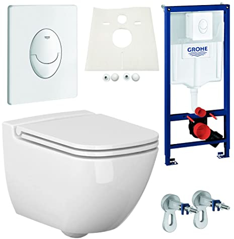 Grohe Rapid 3in1 + Ference WC + Drückerplatte + WC-Sitz Weiß