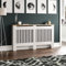 Vida Designs Arlington Radiator Cover White Modern Painted MDF Cabinet, Slats, Grill, Wood Top Shelf, Large (H: 83.3 / W: 152 / D: 19 cm)