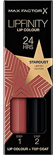 Max Factor Lipfinity Lip Colour Rising Stars Collection, 82 Stardust, langanhaltender Lippenstift + feuchtigkeitsspendender Top Coat, bis zu 24h Halt, mit präzisem Applikator, 2.3 ml + 1.9 g