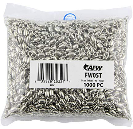 Messing Kran Wirbel Größe #5 90lb (41kg) Test Nickel 1000pcs