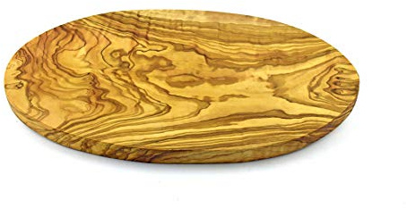 KeboLiv Ovales Schneidebrett aus Olivenholz, ca. 35 cm