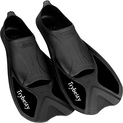 Trybesty Swim Fins,Short Snorkel Fins Travel Size Flippers for Snorkeling Diving Swimming Adult Men Women