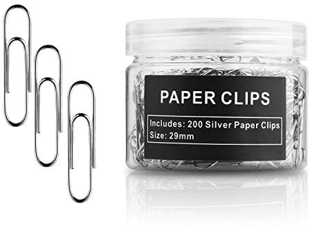 Tontomtp Paper Clips, 200 Pack, Paperclips, Paper Clip, Suitable for Office, School, and Daily use, Also Used for Daily DIY, Clip(Silver)