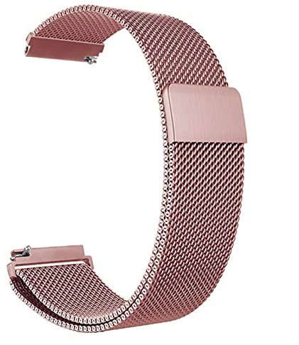 ZXF Uhrenarmbänder, Allgemeine Schnellspanner Watch Strap Magnetische Verschluss Edelstahl Uhrenarmband Ersatzgurt 14mm 16mm 18mm 20mm 22mm 24mm 23mm Armband (Color : Rose Pink, Size : 20mm)