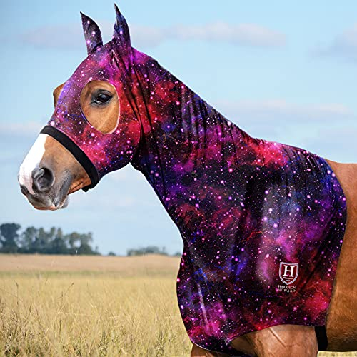 Harrison Howard Soft Fleece Trim Stretchy All-Covered Bequeme Pferdekopfhaube mit Reißverschluss-Weit Cosmos M