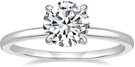 Titaniumcentral Ringe Damen Silber 925 Rosegold Gold Solitärring 1,5CT Rund Zirkonia Verlobungsringe Versprechen Heiratsantrag Ring