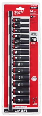 Milwaukee Electric - 14PC IMP Duty 3/8DR Metric DP 6-PT Socket Set