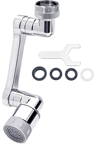 MLG Tools Universale 1080 Girevole Braccio Robotico Girevole Estensione Rubinetto Aeratore Lavello Spruzzo Acqua Rubinetto Rotante Aeratore 2 Modalità di Estensione Filtro, (Rame)