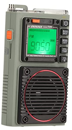 Vollband-Radio, VHF-SW WB AM-FM-Taschen Radio, Bluetooth-Pocket-Radio-Player mit Starkem Empfang, Unterstützt SOS-Taschenlampe-Hintergrund Beleuchtung Speicher Karte