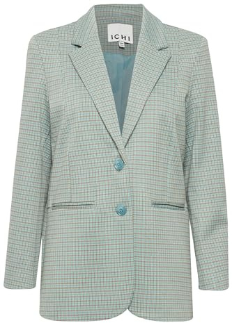 ICHI IHKATE Cameleon Oversize BL Damen Blazer Jackenblazer 70% Polyester, 28% Viskose, 2% Elasthan Loose fit, Größe:L, Farbe:Ether (144506)
