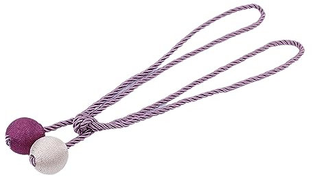 Gardinenbänder 2 Stück Gardinenband Mit Gardinenschnalle Ohne Installation Perforierter Vorhang Hängekugelvorhang, Lila