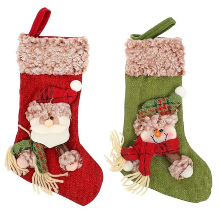 Garneck 2stücke Weihnachtsstrümpfe Süßigkeitenbeutel Weihnachtsgeschenktüten-socken Mit Weihnachtsschmuck Für Dekoration