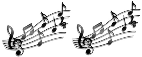 Amosfun 2pcs Music Notes Wall Decor Musical Art for Home Living Gallery Party Decorations Music Decor Home Wall