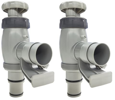 GUAHKUN Pool Absperrhahn,Pool Plunger Ventil Plus für Intex/Bestway/Coleman Pool,2 in 1 Kolbenventil Pool Ersatzteile,Pool Zubehör,Wartungshahn/Absperrhahn für Pools (2PCS)