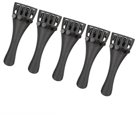 5PCS Carbon Fiber Violine Saitenhalter Geige Schwanz Stück Mit Teller String Feinstimmer Für 4/4 Violinen-Zubehörset
