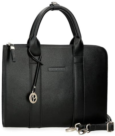 Pepe Jeans Elia Bolso para Portátil Negro 33x24x2,5 cms Piel sintética by Joumma Bags