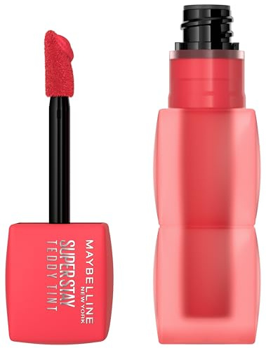 Maybelline New York Teddy Tint Lippenstift, Für zarte, soft-matte Lippen, Extra langanhaltende Farbe, Weichgezeichnetes Finish, Komfortabel und ohne abzufärben, Farbe: 35 July Forever, Superstay