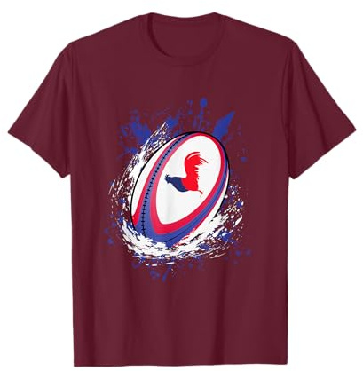 Maillot de Rugby Joueur Enfant Homme Drapeau Coq Men Femme T-Shirt