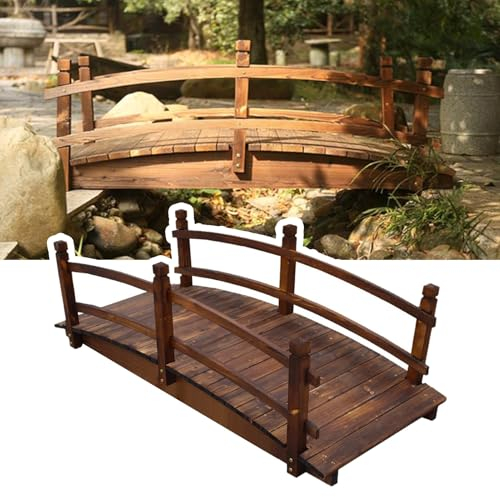 Piccolo ponte da giardino in legno per decorazione cortile cortile resistente rustico ponte decorativo per patio, parco agricolo e stagno