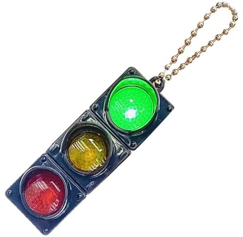 Porte-clés avec signal de signalisation routière, porte-clés avec éclairage LED, porte-clés créatif pour adultes, , femmes, hommes, Feux de circulation., Refer to description