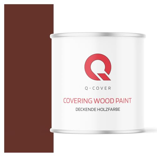 Q-COVER DECKENDE HOLZFARBE 2,5L HALBMATT Rotbraun RAL 8012 RAL DECKFARBE HOLZLACK DECKLACK WETTERSCHUTZFARBE ALLE HOLZARTE OSB-PLATTEN INNEN AUßEN ca. 80-150 ml / m2