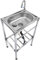 48x35x83cm Lavandini autoportanti in acciaio inox,Lavello Da Cucina 1 Vasca Interno e Esterno Lavandino Commerciale con Supporto e Rubinetto,per Lavanderia/Ristorante/Campeggio/Giardino/Garage