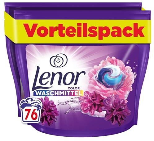 Lenor Waschmittel Pods, 76 Waschladungen, Blütentraum, Colorwaschmittel, Langanhaltende Frische & Geruchsentfernung Bei Kaltwäsche