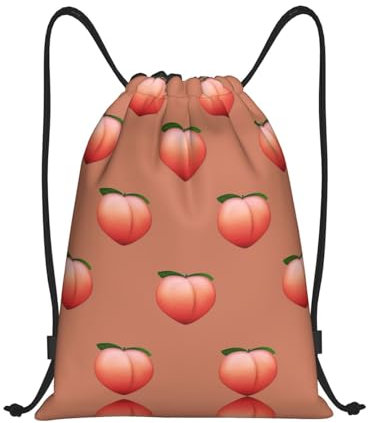 Rucksack Mit Kordelzug Pfirsichmuster Gymnastikbeutel wasserdichte Schuhbeutel Mädchen Turnsack, Für Reisen, Yoga, Strand, 36x42cm