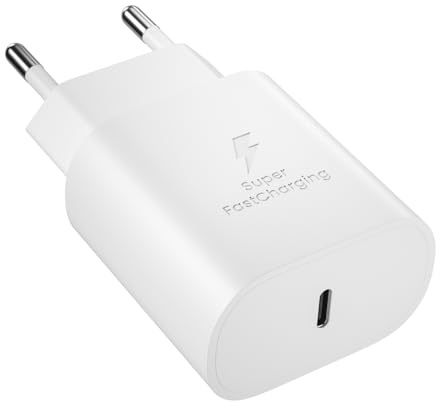 Cargador USB C 25W Carga Rápida para Samsung Galaxy, Adaptador de Pared | Compatible con Samsung Galaxy A17 5g A17 A16 A56 5g S25 S24 S23 S22 S21 A56 A55 A54 A36 A35 A15 A14, (Blanco) Sin Cable