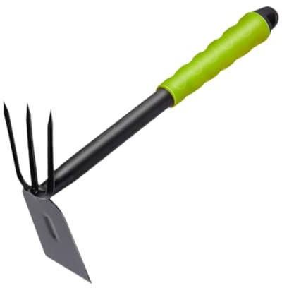 misppro 2 in 1 zappa e coltivatore manuale – Rastrello da giardino in acciaio inox resistente per aratura, piantare, diserbo – manico ergonomico
