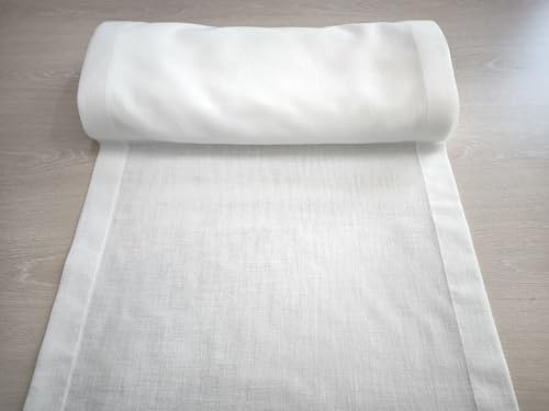 Tessuto per tende vetro, pacchetto, pannelli – vendita a metro - Bianco effetto lino – larghezza 35-90 cm – Cattani Tessuti® - 45 cm