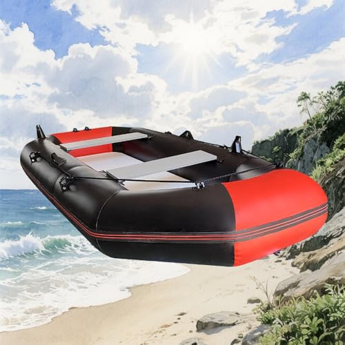 Pounjsd angelkajak aufblasbar, aufblasbares Boot Angelboot, Beiboot, Motorboot, Professional Schlauchboot, Ruderboot Kajakfahren Kanu Schlauchboot Wasserboot, Luftkajak mit Paddel - Pumpe - Tasche