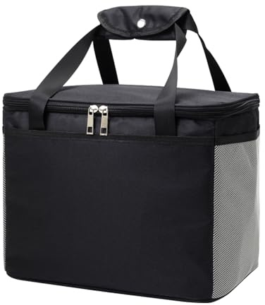 Kühltasche Klappbare 12L, Tragbare Eistasche Faltbar mit Reißverschluss, Thermotasche, Picknicktasche, Lunchtasche, Warmhaltetasche, Tiefkühltasche Isoliertasche für Arbeit, Schule, Picknick, Reisen