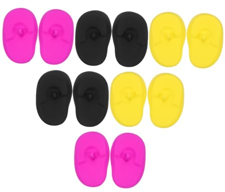 COLLBATH 6 Paires Couvre-oreilles Silicone Résistants Chaleur pour Teinture et Shampooing Protection Auriculaire Réutilisable pour Salon et Usage Domestique